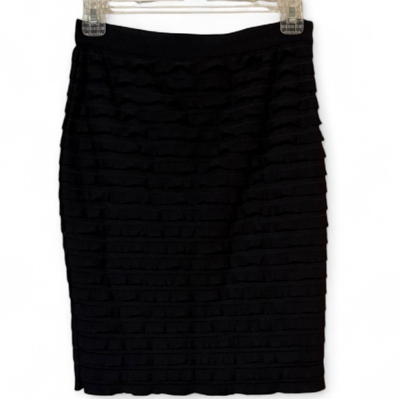 Banana Republic Black Ruffled Pencil Skirt - Picture 1 of 7